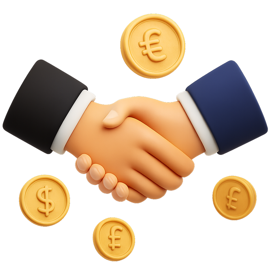 Business partnership handshake