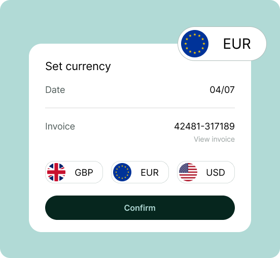 Multi-currency accounts interface