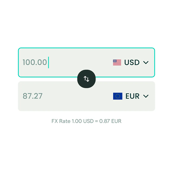 Foreign exchange rates calculator interface